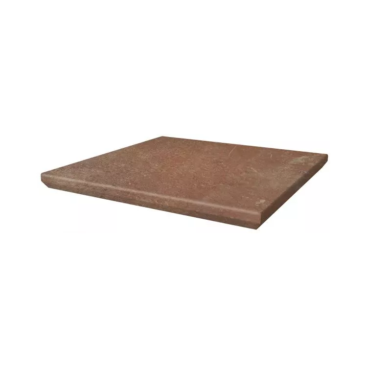 Paradyż Scandiano Rosso Stopnica Narożna z Kapinosem 33x33 cm – klinkier, antypoślizgowa, matowa, G2