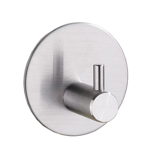 Okrągły wieszak samoprzylepny czarny ze stali nierdzewnej – nowoczesny design stal szczotkowana