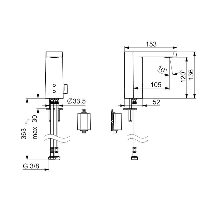Bateria umywalkowa Oras Stela ECO chrom sensor z autofokusem