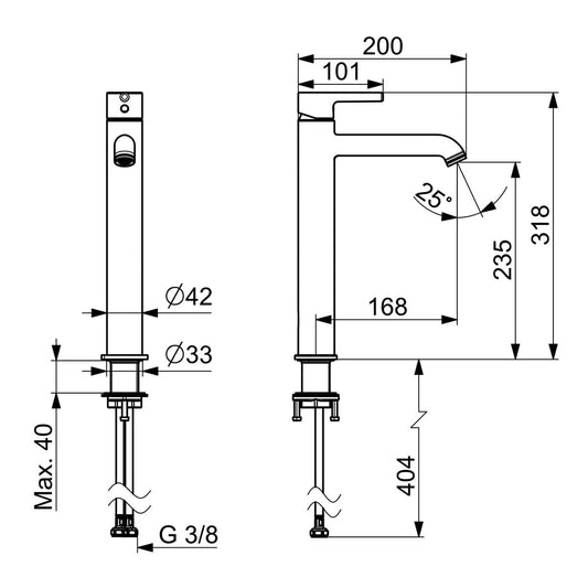 Bateria umywalkowa Oras chrom Optima Style