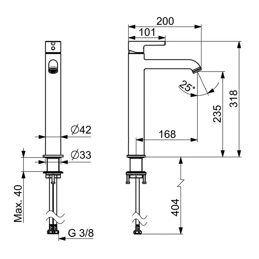 Bateria umywalkowa Oras Optima Style stojąca brąz szczotkowany
