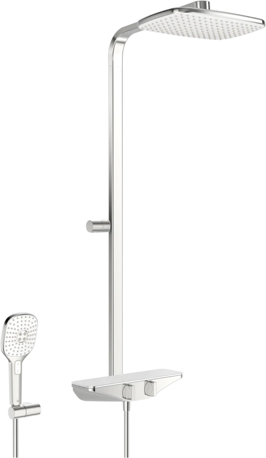 Oras Esteta 7590-11 bateria natryskowa z deszczownicą chrom biały