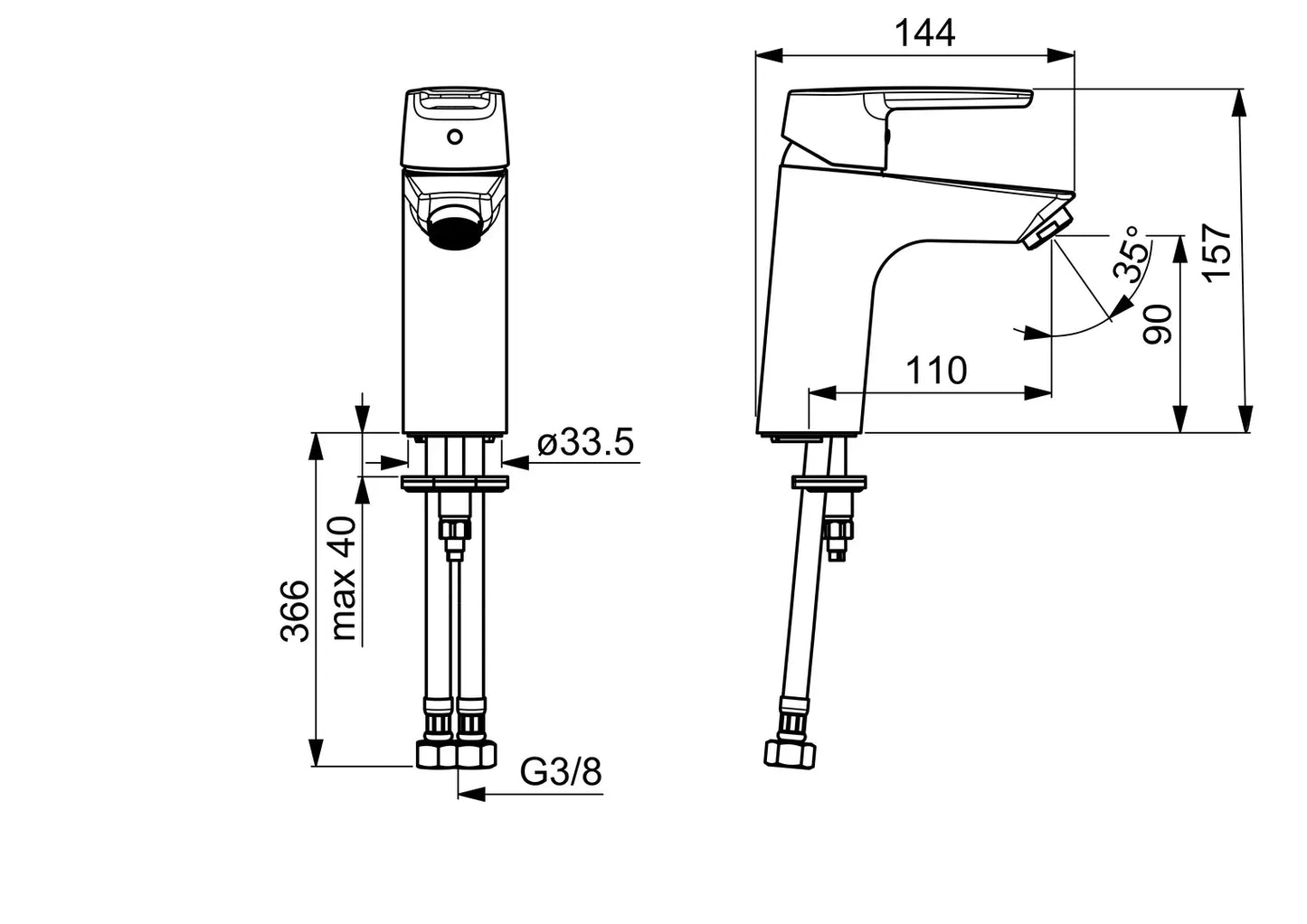 Bateria umywalkowa Oras Saga XL chrom