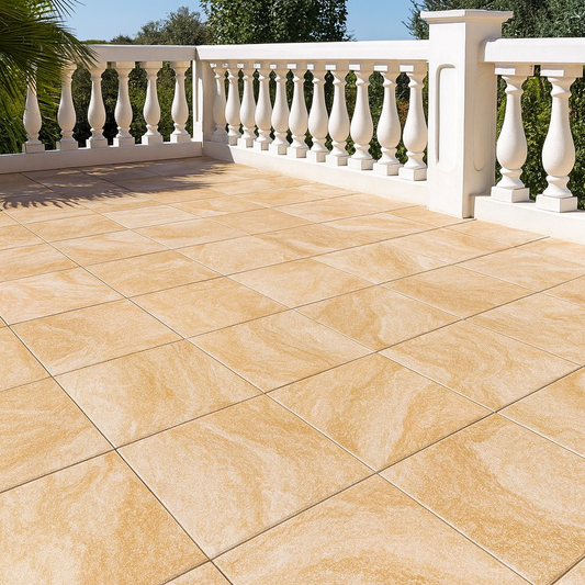 Powierzchnia płytek Kwadro Sohn 40x40 beżowy szkliwiony mat Taras