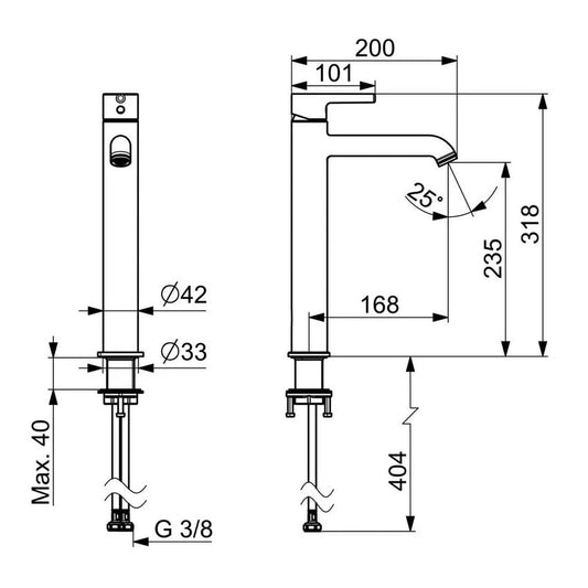 Bateria umywalkowa Oras Optima Style stojąca brąz szczotkowany